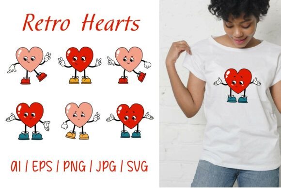 Download Retro Hearts Collection SVG File - Retro hearts Collection