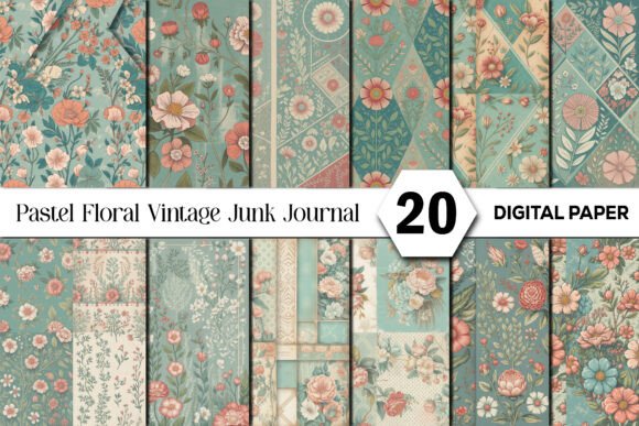 Download Pastel Floral Vintage Junk Journal Pages - Journal Collection