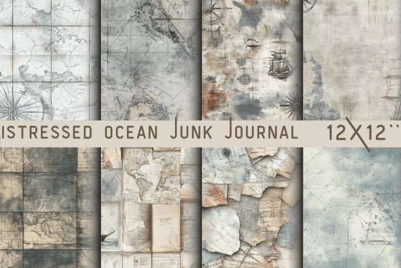 Download Distressed Ocean Junk Journal Wallpaper - Journal Collection
