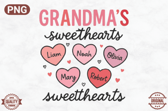 Download Grandma’s Sweetheart Name Hearts Clipart - Premium Resources