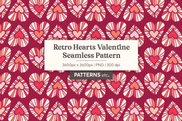Download Retro Hearts Valentine Pattern - Retro hearts Collection