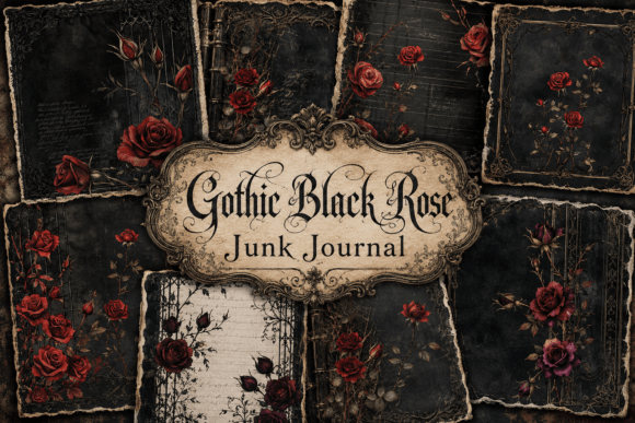 Download Gothic Black Rose Junk Journal - Journal Collection