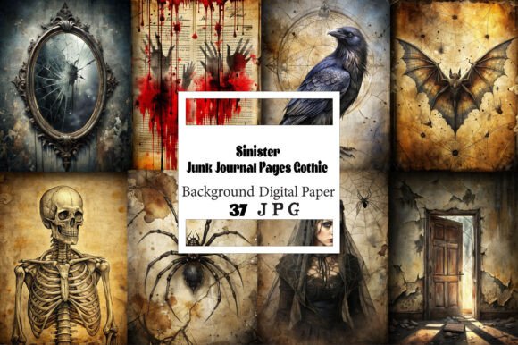 Download Sinister Junk Journal Pages Gothic - Journal Collection