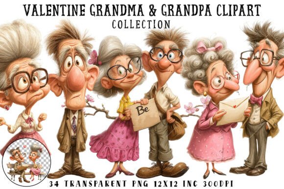 Download Valentine Grandma &amp; Grandpa Clipart - Premium Resources