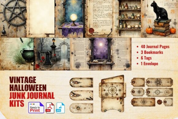 Download Vintage Halloween Junk Journal Kit - Journal Collection